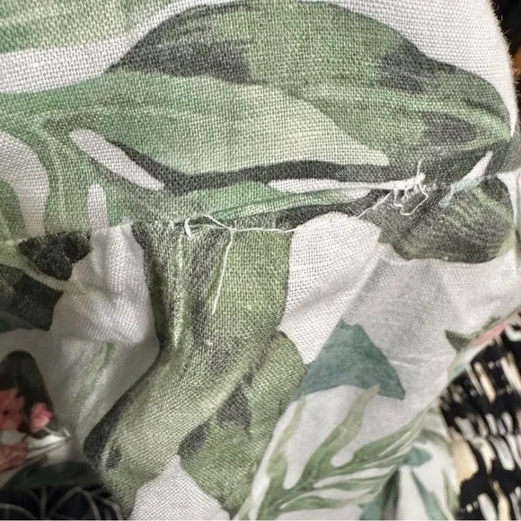 J. Mclaughlin Cunningham Palm Print Linen Blend Tiered Maxi Dress XLarge AS IS - Picture 11 of 15